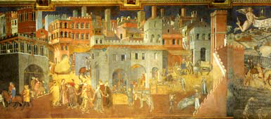 A. Lorenzetti: Il Buongoverno XIV sec. (particolare)